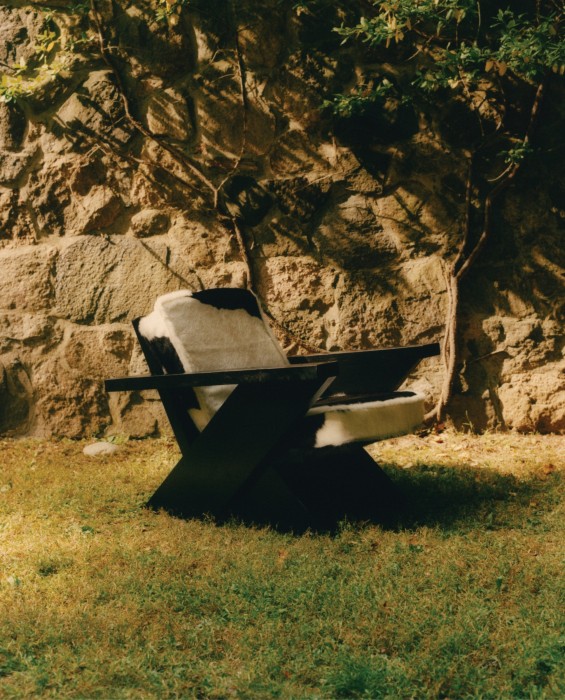 NOYES CHAIR (BLACK) W/ COWHIDE UPHOLSTERY, 2020