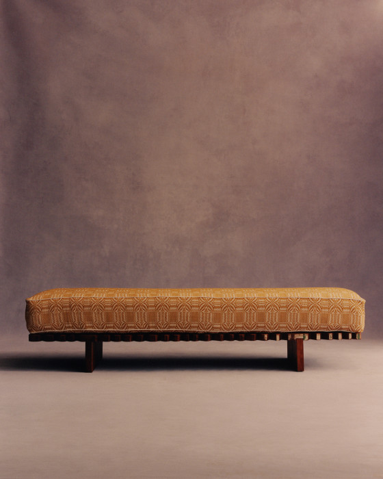 MAHOGANY DAYBED W/ BODE UPHOLSTERY, 2021