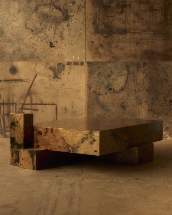 DEBRIS-PRINTED COFFEE TABLE, 2025
